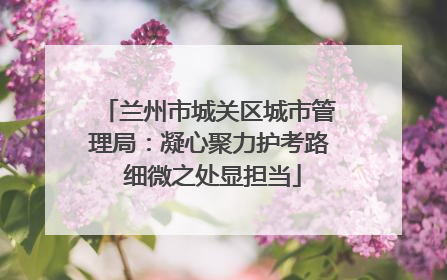 兰州市城关区城市管理局：凝心聚力护考路 细微之处显担当