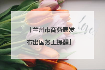 兰州市商务局发布出国务工提醒
