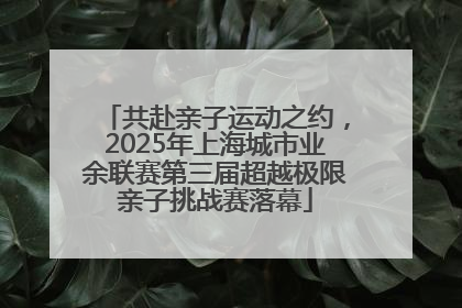 共赴亲子运动之约，2025年上海城市业余联赛第三届超越极限亲子挑战赛落幕