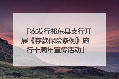 农发行祁东县支行开展《存款保险条例》施行十周年宣传活动