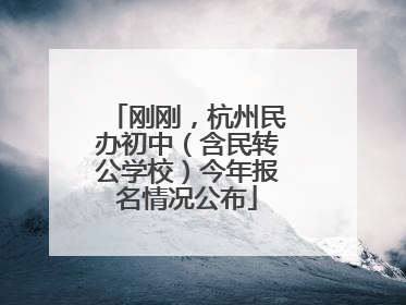 刚刚，杭州民办初中（含民转公学校）今年报名情况公布