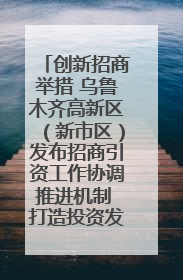 创新招商举措 乌鲁木齐高新区（新市区）发布招商引资工作协调推进机制 打造投资发展新高地