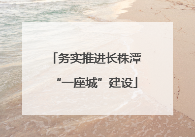 务实推进长株潭“一座城”建设