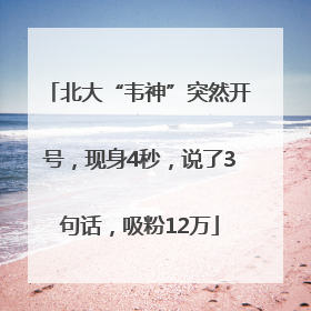 北大“韦神”突然开号，现身4秒，说了3句话，吸粉12万
