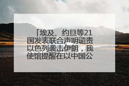 埃及、约旦等21国发表联合声明谴责以色列袭击伊朗，我使馆提醒在以中国公民尽快陆路离境