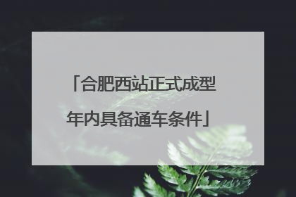 合肥西站正式成型 年内具备通车条件