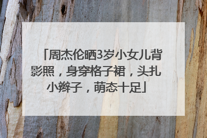 周杰伦晒3岁小女儿背影照，身穿格子裙，头扎小辫子，萌态十足