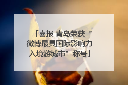 喜报 青岛荣获“微博最具国际影响力入境游城市”称号