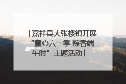 嘉祥县大张楼镇开展“童心六一季 粽香端午时”主题活动