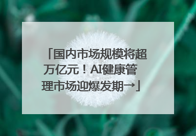 国内市场规模将超万亿元！AI健康管理市场迎爆发期→