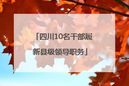 四川10名干部履新县级领导职务