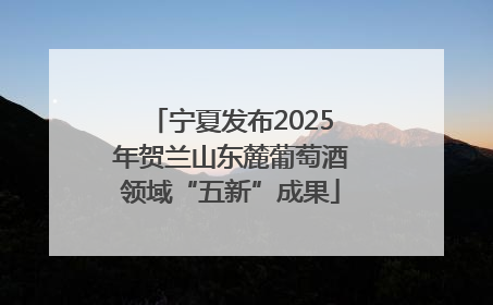 宁夏发布2025年贺兰山东麓葡萄酒领域“五新”成果