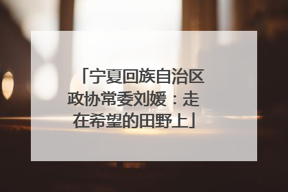 宁夏回族自治区政协常委刘媛：走在希望的田野上