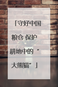 守好中国粮仓 保护耕地中的“大熊猫”