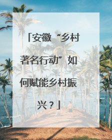 安徽“乡村著名行动”如何赋能乡村振兴？
