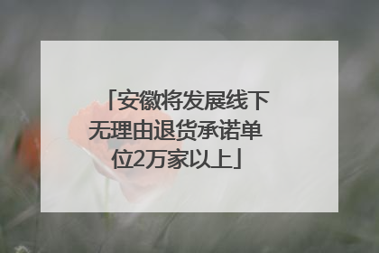 安徽将发展线下无理由退货承诺单位2万家以上