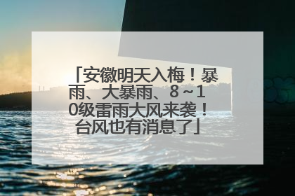 安徽明天入梅！暴雨、大暴雨、8～10级雷雨大风来袭！台风也有消息了