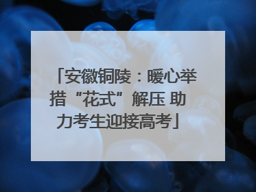 安徽铜陵：暖心举措“花式”解压 助力考生迎接高考