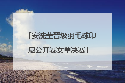 安洗莹晋级羽毛球印尼公开赛女单决赛