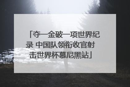 夺一金破一项世界纪录 中国队领衔收官射击世界杯慕尼黑站