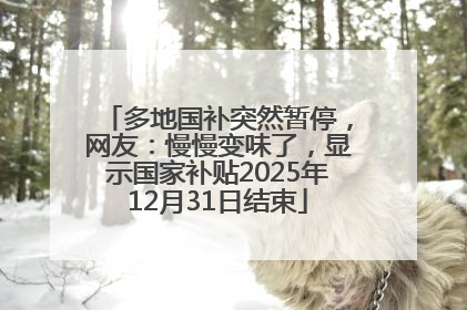 多地国补突然暂停，网友：慢慢变味了，显示国家补贴2025年12月31日结束