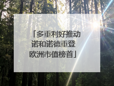 多重利好推动 诺和诺德重登欧洲市值榜首
