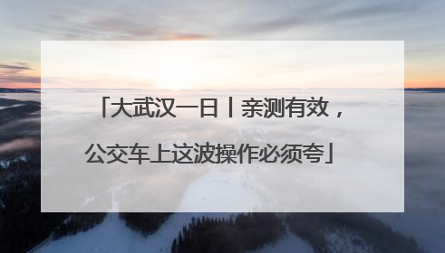 大武汉一日丨亲测有效，公交车上这波操作必须夸