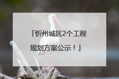 忻州城区2个工程规划方案公示！