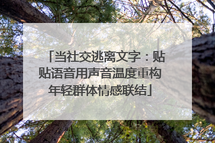 当社交逃离文字：贴贴语音用声音温度重构年轻群体情感联结
