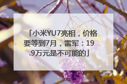小米YU7亮相，价格要等到7月，雷军：19.9万元是不可能的