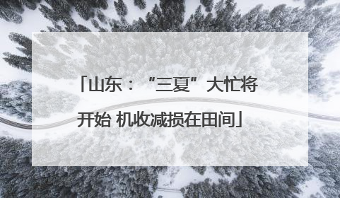 山东：“三夏”大忙将开始 机收减损在田间