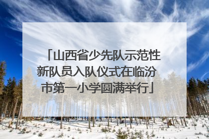 山西省少先队示范性新队员入队仪式在临汾市第一小学圆满举行