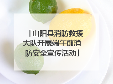 山阳县消防救援大队开展端午前消防安全宣传活动