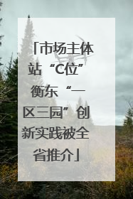 市场主体站“C位” 衡东“一区三园”创新实践被全省推介