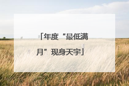 年度“最低满月”现身天宇