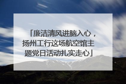 廉洁清风进脑入心，扬州工行这场航空馆主题党日活动扎实走心