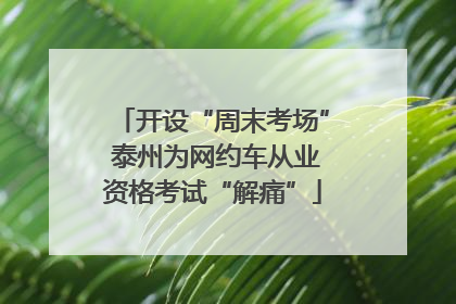 开设“周末考场” 泰州为网约车从业资格考试“解痛”