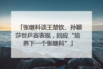 张继科谈王楚钦、孙颖莎世乒赛表现，回应“培养下一个张继科”