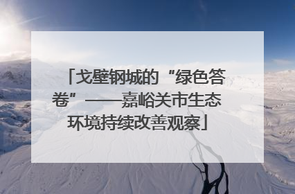 戈壁钢城的“绿色答卷”——嘉峪关市生态环境持续改善观察
