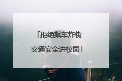 拒绝飙车炸街 交通安全进校园