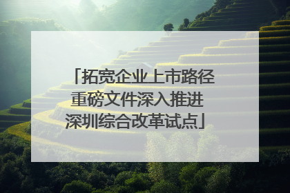 拓宽企业上市路径 重磅文件深入推进深圳综合改革试点