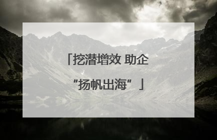挖潜增效 助企“扬帆出海”