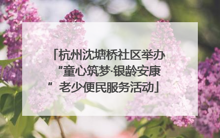 杭州沈塘桥社区举办“童心筑梦·银龄安康”老少便民服务活动
