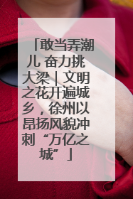 敢当弄潮儿 奋力挑大梁｜文明之花开遍城乡，徐州以昂扬风貌冲刺“万亿之城”