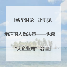 新华时论 | 让听见炮声的人做决策——也谈“大企业病”治理