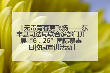 无毒青春更飞扬——东丰县司法局联合多部门开展“6．26”国际禁毒日校园宣讲活动