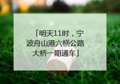 明天11时，宁波舟山港六横公路大桥一期通车