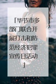 毕节市多部门联合开展打击和防范经济犯罪宣传日活动
