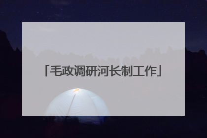 毛政调研河长制工作