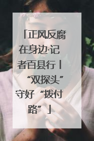 正风反腐在身边·记者百县行丨“双探头”守好“拨付路”